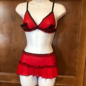 Think Spanish Flamingo! Sexy bra and skirt set